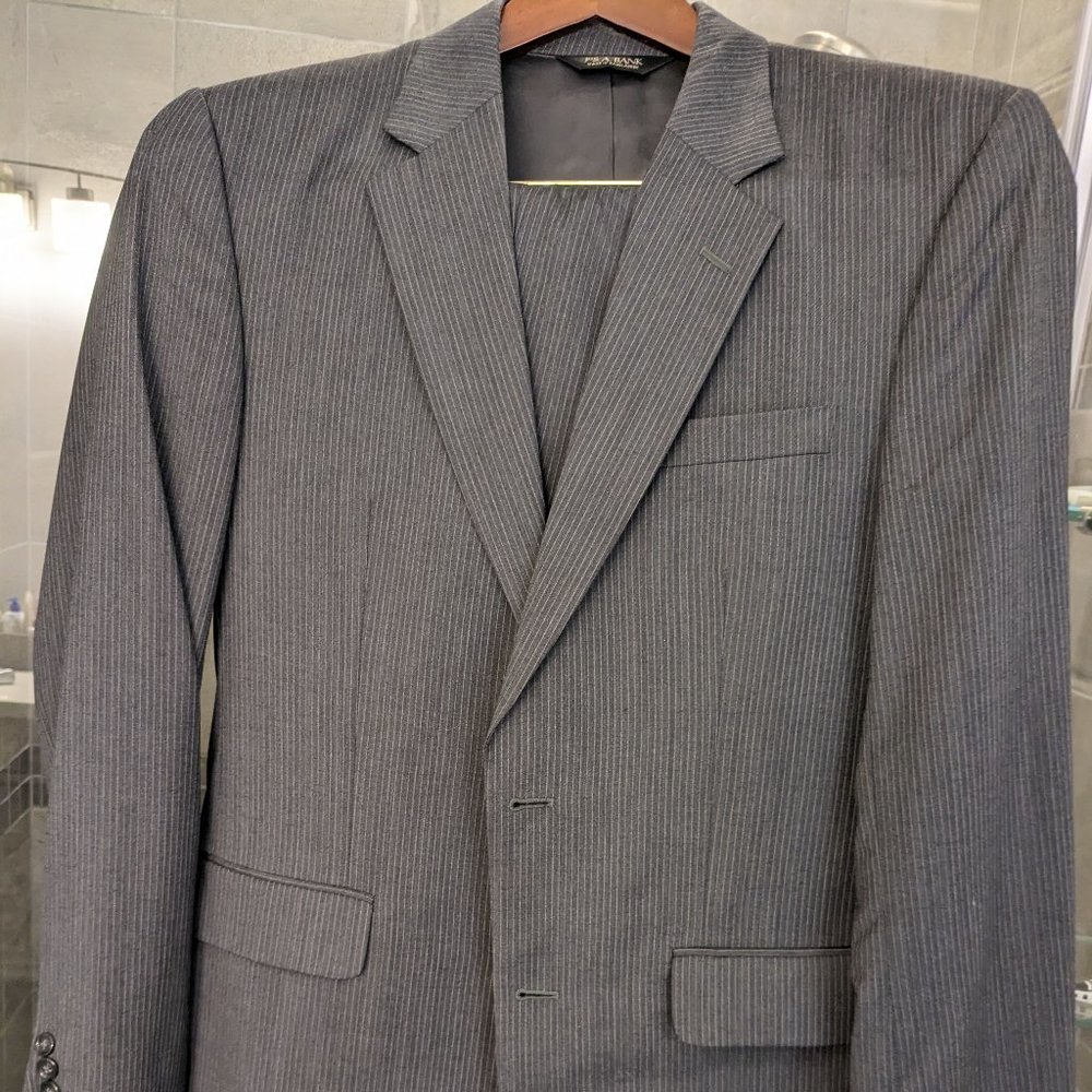 Jos A Bank Gray Pinstripe Suit with Pants Size 40L